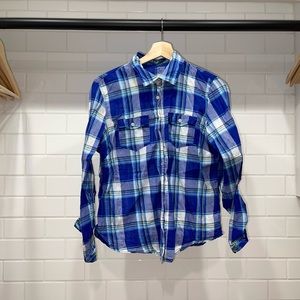 Aeropostale Blue Checkered Button Down Shirt